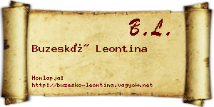 Buzeskó Leontina névjegykártya